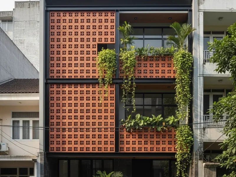 Kalyana Courtyard Residence - Perforated Terracotta Facade